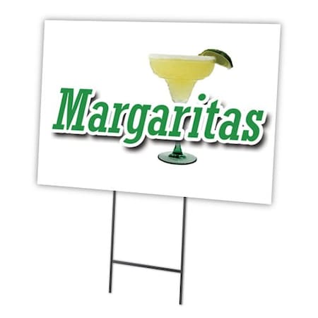 Signmission Margaritas Yard Sign & Stake outdoor plastic coroplast window, C-1824 Margaritas C-1824 Margaritas